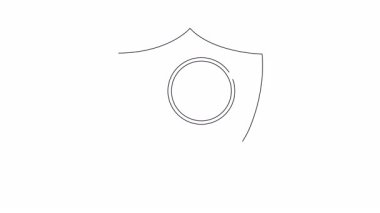 Bir kalkan, büyüteç ve açık kilit içeren animasyon incinebilirlik tarama simgesi. Siber güvenlik, veri koruması ve risk değerlendirme içeriği için mükemmel.