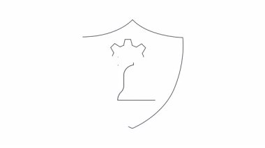 Video ve diğer ortamlarda kullanmak için canlandırılmış güvenlik ayarları bildirim kalkanı simgesi döngüsü.