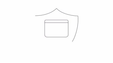 Animasyon havacılık güvenlik kalkanı ikonu. Güvenlik, koruma ve güvenli hava yolculuğunu simgeler. Havacılık, seyahat ve güvenlikle ilgili içerik için ideal.