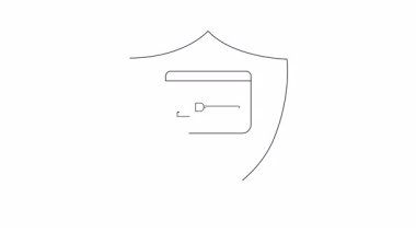 Teknoloji ve siber güvenlik temaları için bilgisayar güvenlik kalkanı canlandırma kavramı.