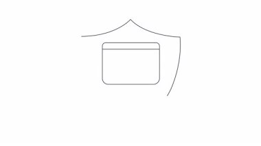 Animasyon siber güvenlik kalkanı ikonu ve döngüsel veri koruması. Teknoloji, güvenlik ve dijital güvenlik için ideal. Sürekli kullanım için kusursuz döngü.