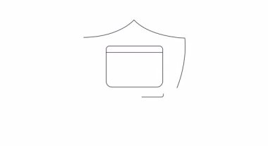 Siber güvenliği, saati gösteren bir kalkanla göstermek, gerçek zamanlı izleme ve tehditlere karşı korumayı sembolize etmek..