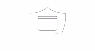 Animasyon siber güvenlik kalkan ikonu veri koruması ve sistem güvenliğini sembolize ediyor. Teknoloji, güvenlik ve dijital güvenlik içeriği için ideal.