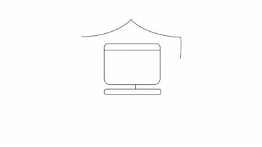 Animasyon siber güvenlik kalkanı simgesi, veri koruması ve çevrimiçi güvenliği simgeliyor. Teknoloji, güvenlik ve dijital güvenlik için mükemmel.