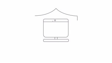 Moda perakendecisi için güvenli online alışverişi sembolize eden, ekranda asılı duran bir kalkan simgesi. E-ticarette koruma ve güvenliği temsil ediyor.