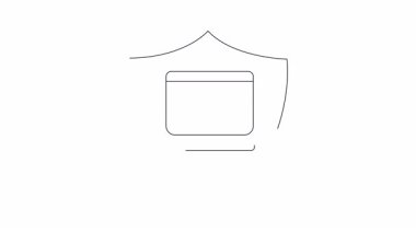 Koruma ve dijital gözetlemeyi sembolize eden, kalkan içinde bir güvenlik kamerası ikonu. Güvenlikle ilgili içerik ve teknoloji temaları için ideal.