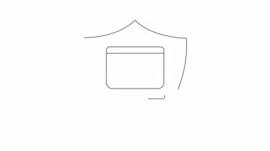 Elinde testere olan bir kalkanın içindeki bilgisayar hackleme ve veri sızıntılarına karşı korumayı sembolize ediyor. Dijital güvenlik için güvenlik kavramı.