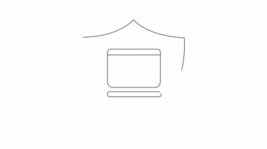 Bir web sitesi güvenlik kalkanı ikonunun basit ama etkili bir animasyonu. Teknoloji, güvenlik ve web geliştirme projeleri için ideal.