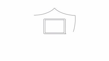 Bilgisayarlı bir kalkanın kavramsal animasyonu adaletin terazisini gösteriyor, siber güvenliği ve dijital çağdaki yasal korumayı simgeliyor..