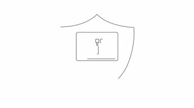 Çekiç saldırılarına karşı dizüstü bilgisayarın güvenliğini çizmek, savunmasızlık değerlendirmesi ve dijital koruma stratejilerini vurgulamak. Siber güvenlik farkındalığı ve dayanıklılığı konsepti.