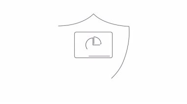 Dijital bir kalkan, dijital çağda veri koruması ve siber güvenliği simgeleyen bir pasta grafiğini gösteren bir dizüstü bilgisayarı koruyor. Bilgi güvenliği görselleştiriliyor.