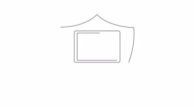 Bir dijital kalkan ekranda bir kalem olan dizüstü bilgisayarı koruyor, yaratıcı çalışmaların ve fikri mülkiyetin çevrimiçi güvenliğini sembolize ediyor.