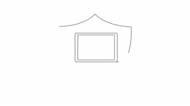 Kalkanın içinde asma kilit olan bir dizüstü bilgisayar, veri koruması ve mahremiyeti temsil ediyor. Siber güvenlik ve teknoloji içeriği için ideal.