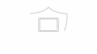 Kalkanın içindeki bir dizüstü bilgisayarın canlandırılmış simgesi. Ekranda alarm saati var. Zaman korumasını ve güvenliği simgeliyor..