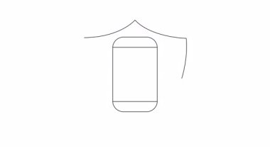 Kalkanın içindeki bir cep telefonunun kavramsal çizimi, akıllı telefonlardaki veri koruması ve güvenliği sembolize ediyor. Teknoloji ve siber güvenlik içeriği için ideal.