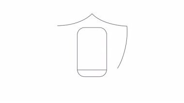 Boya kalkanı ikonunun basit bir animasyonu, evinizin boyasının korunmasını sembolize ediyor. DIY, ev geliştirme ve resim hizmetleri için mükemmel..