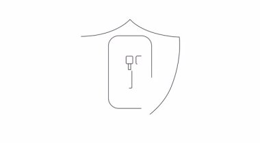 Telefon servis kalkanı ikon animasyon döngüsü. Teknoloji, onarım ve hizmet ile ilgili içerik için mükemmel.