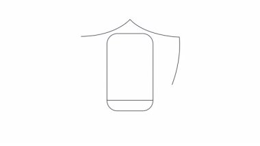 Telefon güvenliğinin basit bir çizimi, bir kalkanın içindeki akıllı telefonu koruyan anahtarı gösteriyor. Teknoloji blogları ve güvenlik farkındalığı kampanyaları için ideal.