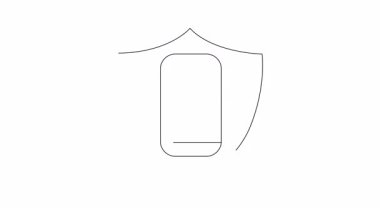 Mobil koruma için animasyon telefon güvenlik kalkanı simgesi. Teknoloji, güvenlik ve mobil projeler için mükemmel. Bu dinamik animasyonla içeriğini güçlendir.