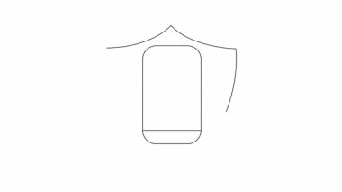 Animasyon telefon güvenlik kalkanı simgesi ve bir güç düğmesi. Cihaz koruması ve güvenli teknolojiyi sembolize eder.