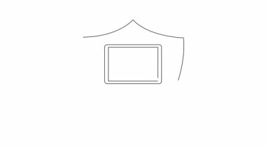 Roket ikonuna sahip korunaklı bir dizüstü bilgisayar, güvenli teknoloji fırlatmalarını ve veri korumasını simgeler. Siber güvenlik, teknolojik girişimler ve güvenli yazılım geliştirme için ideal.