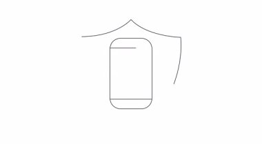 Güvenli bir mobil küresel bağlantının kavramsal çizimi, kalkanın içinde dünya küresi olan bir akıllı telefon içeriyor. Veri korumasını ve küresel erişimi simgeler.