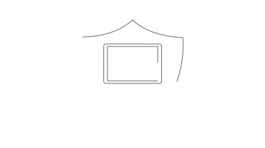 Kalkanın içinde alışveriş arabası simgesi olan bir laptop, e-ticaret işlemleri için güvenli online alışveriş ve veri korumasını sembolize ediyor..