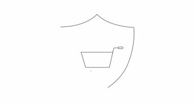 Alışveriş arabalı bir kalkan ikonu güvenli çevrimiçi işlemleri ve e-ticaret korumasını simgeliyor. Güvenli alışveriş deneyimlerini göstermek için ideal.