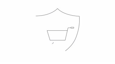 Animasyon alışveriş arabası güvenlik kalkanı ikonu. E-ticaret, online alışveriş ve siber güvenlik için ideal. Görsel cazibeyi arttırır ve güven iletir.