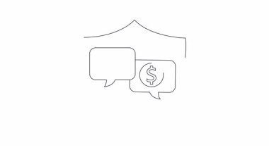 Finansal iletişimi koruyan bir kalkanın canlandırılmış simgesi. Mali tartışmalar ve işlemlerde güvenlik, güven ve korumayı sembolize eder.