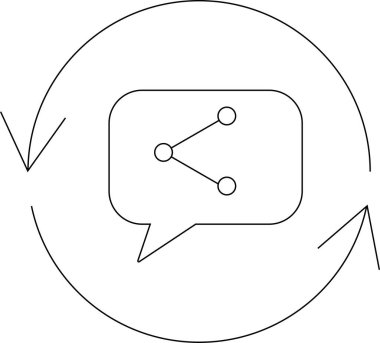 A visual representation of a communication loop, emphasizing the continuous exchange of ideas and feedback in a cyclical process.