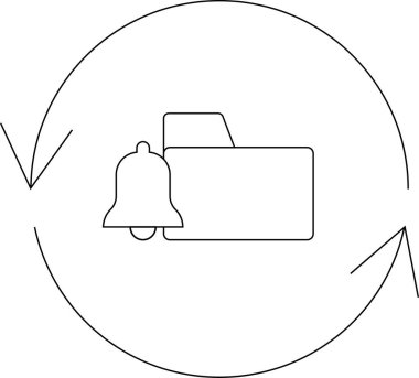 Bildirim çanı ve yenileme sembolü olan bir dizin simgesi, dizin içeriğindeki güncellemeleri veya değişiklikleri gösterir.