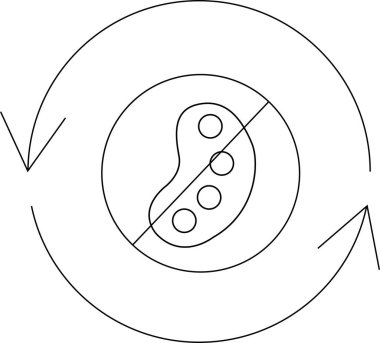 A symbolic representation of artistic restriction, featuring a palette crossed out within a circle, surrounded by circular arrows, indicating a cycle of limitation.