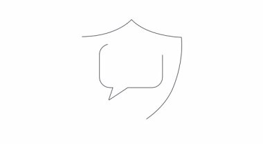 Konuşma balonunun içinde yaprak olan bir kalkan çevresel korumayı ve iş hayatında sürdürülebilir uygulamaları sembolize eder. Çevre dostu girişimleri ve sorumlu kurumsal vatandaşlığı teşvik etmek.