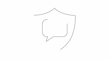 İçinde sosis olan bir konuşma baloncuğu bulunan bir kalkanın basit bir örneği. Yiyecek ile ilgili güvenli ya da korunan iletişimi simgeliyor..