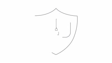 Sohbet balonu ve asma kilidi olan bir kalkan simgesi bu kavramsal tasarımda güvenli iletişimi, veri korumasını ve mahremiyeti sembolize eder..