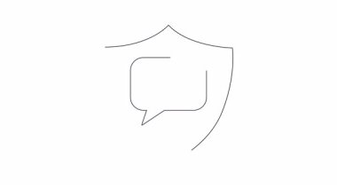 Konuşma balonunun içinde anahtar olan canlı kalkan ikonu, güvenli iletişim ve erişim kontrolünü sembolize ediyor. Güvenlik ve teknoloji temaları için mükemmel.