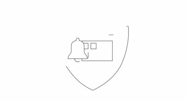 Takvim ve çan içeren bir kalkan ikonu, olay güvenliğini ve hatırlatıcıları sembolize ediyor. Güvenlik, etkinlik planlaması ve bilgilendirme temaları için mükemmel.