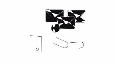 İş iletişimini ve dijital pazarlamayı sembolize eden, el ele tutuşan bir e-postanın minimalist bir çizimi. Sunumlar ve web siteleri için mükemmel.