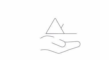 Güneşli bir dağ manzarasını tutan hareketli el, doğayı ve çevreyi korumayı sembolize ediyor. Çevre dostu projeler ve sürdürülebilirlik kampanyaları için ideal.