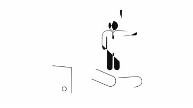 Ünlem sembolü animasyonu olan birini tutan bir el. Basit, temiz ve çeşitli projeler için etkili..