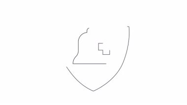 Bir kalkan, zil ve artı işareti içeren animasyon güvenlik uyarısı simgesi. Güvenlikle ilgili içerik ve bildirimler için mükemmel.