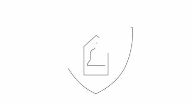 Animasyon güvenlik uyarısı simgesi, çan sembollü bir kalkan, teknoloji ve güvenlikle ilgili içerik için mükemmel.