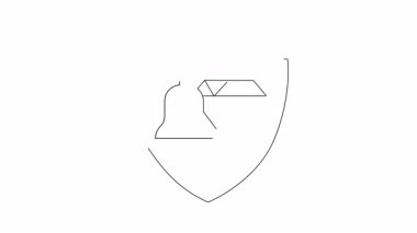 Bir çan ve elmas içeren animasyon kalkan simgesi, güvenlik veya bilgilendirme kavramları için mükemmel.