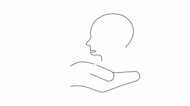 İçinde boya silindiri olan bir beyni tutan bir el yaratıcılığı ve yeniliği sembolize eder. Çeşitli yaratıcı projeler için temiz, minimalist tasarım.