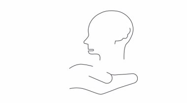 Bir el, içinde dünya haritası olan bir kafayı destekler, küresel düşünceyi, farkındalığı ve zihinsel sağlık ve çevre sorunlarına verilen desteği sembolize eder..