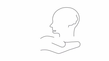 Bir el, içinde büyüme grafiği olan bir beyni destekler, iş zihniyetini, büyümeyi ve desteği sembolize eder. İş, psikoloji ve kişisel gelişim içeriği için ideal.