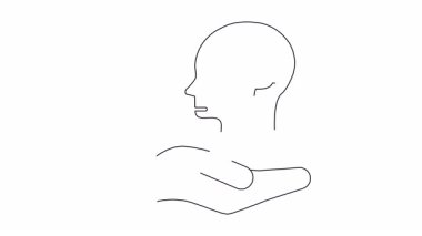 Okla delinmiş kalbi olan bir eli destekleyen bir eli gösteren kavramsal bir çizim, aşkı, desteği ve duygusal bakımı simgeliyor..