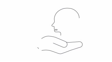 Animasyon ikonu, zihinsel sağlık desteğini ve uykuyu sembolize eden hilal şeklinde bir ay içeren beyni olan bir eli destekleyen bir el gösteriyor..