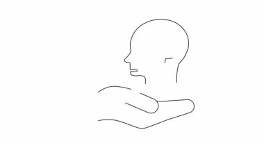 Akıl sağlığının korunmasını sembolize eden kavramsal illüstrasyon, destekleyici bir ele sahip bir beyne sahip olmak, güvenlik ve özeni vurgulamak,.